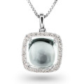 Alexandra Or blanc 18C Pendentif HD-4200