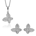 Jolie  Argent Set: Collier-Pendentif + Boucles d'oreilles SET-7044