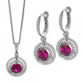 Belina Argent Set: Collier-Pendentif + Boucles d'oreilles SET-7049