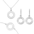 Amada Argent Set: Bracelet + Earrings + Necklace SET-7075