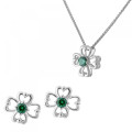 Saffina Argent Set: Collier-Pendentif + Boucles d'oreilles SET-7081