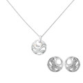 Elvina Argent Set: Collier-Pendentif + Boucles d'oreilles SET-7085