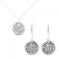 Anabel Argent Set: Collier-Pendentif + Boucles d'oreilles SET-7097