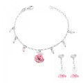 Cute Argent Set: Bracelet + boucle d'oreille SET-7133