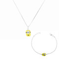 Minion Argent Set: Chaîne-Pendentif + Bracelet SET-7135/1