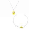 Minion Argent Set: Chaîne-Pendentif + Bracelet SET-7135