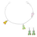 Bear Argent Set: Bracelet + boucle d'oreille SET-7140/GR