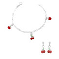 Apple Argent Set: Bracelet + boucle d'oreille SET-7149/1