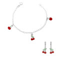 Apple Argent Set: Bracelet + boucle d'oreille SET-7149/2