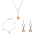 Maite Argent Set: Collier + Bracelet + Boucles d'oreilles SET-7376