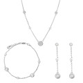 Milena Argent Set: Collier + Bracelet + Boucles d'oreilles SET-7379