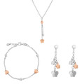 Lorelei Argent Set: Collier + Bracelet + Boucles d'oreilles SET-7386