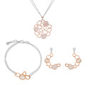 Maliya Argent Set: Collier + Bracelet + Boucles d'oreilles SET-7388