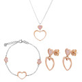 Mada Argent Set: Collier + Bracelet + Boucles d'oreilles SET-7389