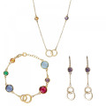 Eloise Argent Set: Collier + Bracelet + Boucles d'oreilles SET-7409/G