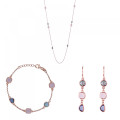 Euphemia Argent Set: Collier + Bracelet + Boucles d'oreilles SET-7411