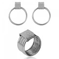 Eleanor Argent Set: Earrings + Ring SET-7417