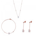 Elodie Argent Set: Collier + Bracelet + Boucles d'oreilles SET-7419