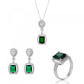 Enora Argent Set: Necklace + Earrings + Ring SET-7426/EM