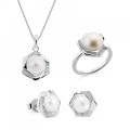 Aliva Argent Set: Necklace + Earrings + Ring SET-7469