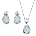 Rivera Argent Set: Necklace + Earrings SET-7480/BC