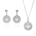 Rivera Argent Set: Collier-Pendentif + Boucles d'oreilles SET-7481/BC