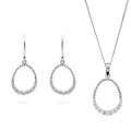 Aria Argent Set: Collier-Pendentif + Boucles d'oreilles SET-7494