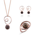 Eugenia Argent Set: Necklace + Earrings + Ring SET-7495