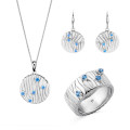 Babette Argent Set: Necklace + Earrings + Ring SET-7504