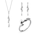 Loana Argent Set: Necklace + Earrings + Ring SET-7505