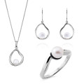 Baptiste Argent Set: Necklace + Earrings + Ring SET-7507