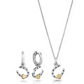 Aurora Argent Set: Collier-Pendentif + Boucles d'oreilles SET-7525