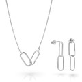 Rose Argent Set: Necklace + Earrings SET-7561