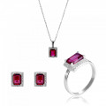 Enora Argent Set: Necklace + Earrings + Ring SET-7425/RU