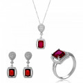 Enora Argent Set: Necklace + Earrings + Ring SET-7426/RU