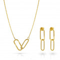 Rose Argent Set: Necklace + Earrings SET-7561/G