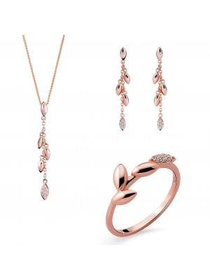 Loana Argent Set: Necklace + Earrings + Ring SET-7505/RG