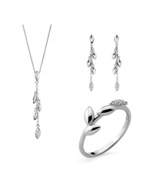 Loana Argent Set: Necklace + Earrings + Ring SET-7505