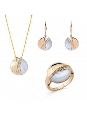 Moragene Argent Set: Necklace + Earrings + Ring SET-7506/G