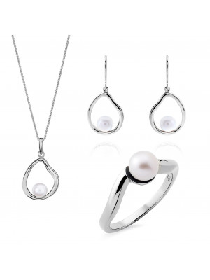 Baptiste Argent Set: Necklace + Earrings + Ring SET-7507