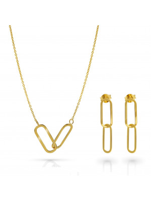 Rose Argent Set: Necklace + Earrings SET-7561/G
