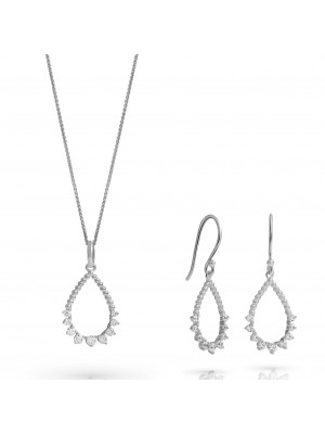 Petal Argent Set: Necklace + Earrings SET-7564