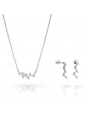 Charlene Argent Set: Necklace + Earrings SET-7568