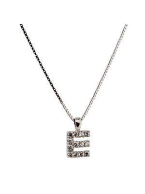 Argent Collier avec pendentif alphabet/E