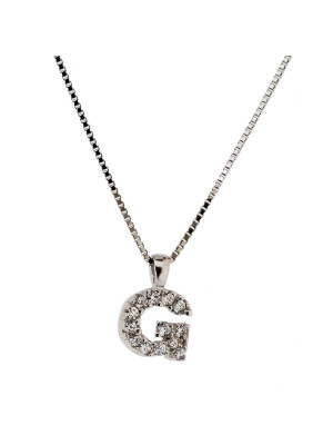 Argent Collier avec pendentif alphabet/G