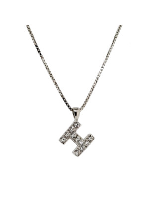 Argent Collier avec pendentif alphabet/H