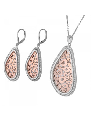 Argent Set: Collier-Pendentif + Boucles d'oreilles SET-068