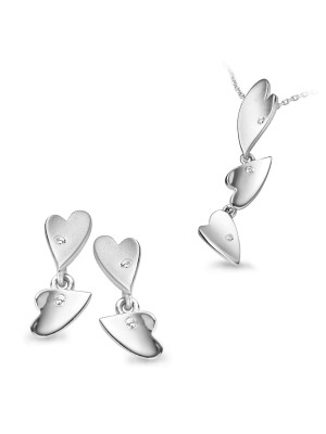 Argent Set: Collier-Pendentif + Boucles d'oreilles SET-5011