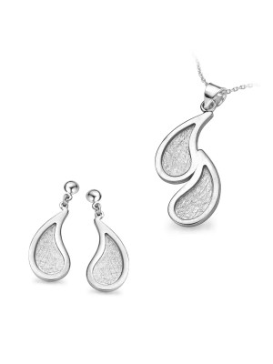 Argent Set: Collier-Pendentif + Boucles d'oreilles SET-5060