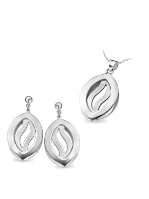 Argent Set: Collier-Pendentif + Boucles d'oreilles SET-5067